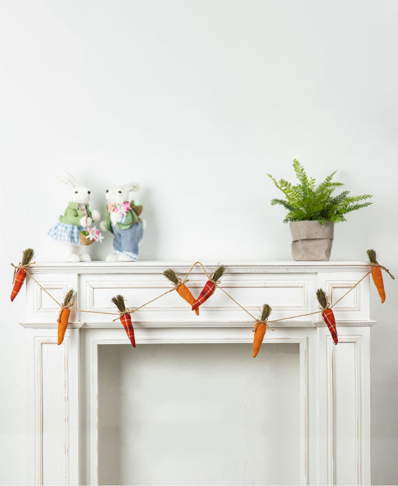 6' Easter Burlap Carrots Garland