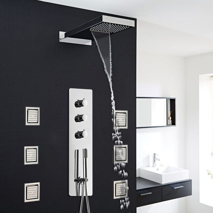 Vicenza Bathroom Shower Set With Rainfall Shower Head and Hand Shower