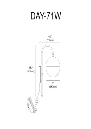 Dayana 1-Light Halogen Sconce With White Glass, Matte Black