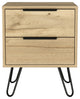 Nuvo 22-inch Tall Nightstand, 2 Drawers, and Hairpin Legs, Light Oak