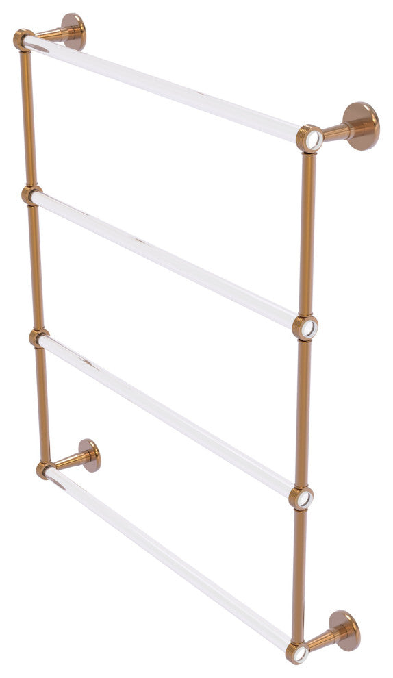 Clearview 4 Tier 30" Ladder Towel Bar with Groovy Accents, Brushed Bronze