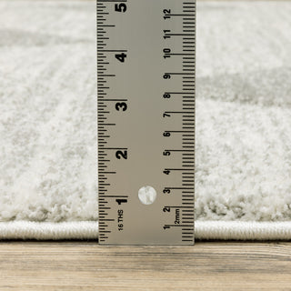 Canton Geometric Grey/Ivory Indoor Area Rug, 3'3"x5'