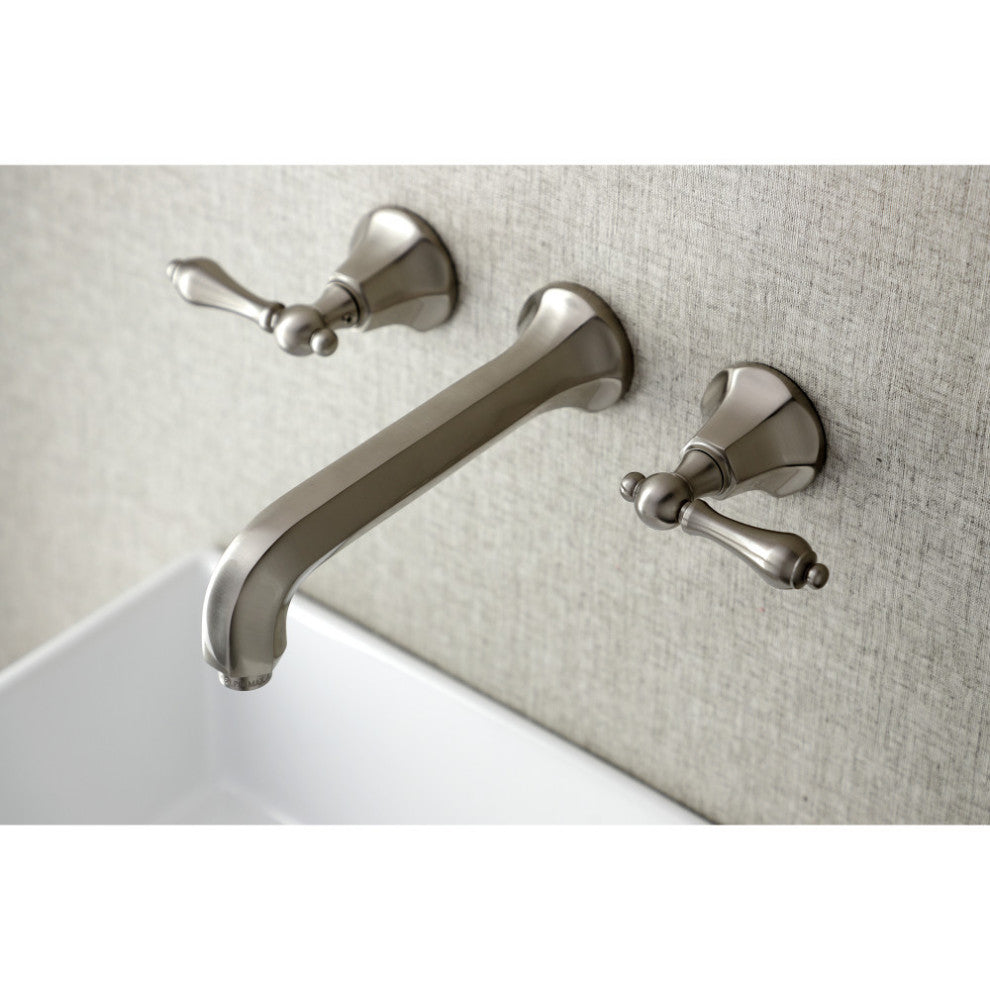 Kingston Brass KS4128AL 2-Handle Wall Mount Bathroom Faucet, Brushed Nickel