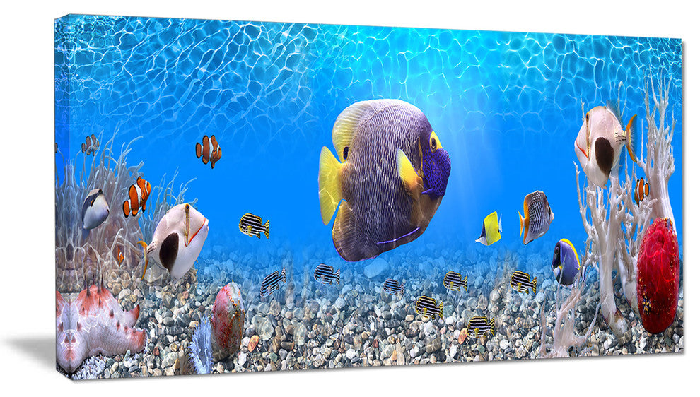 Underwater Universe Panorama, Large landscape Canvas Art Print, 60"x28"