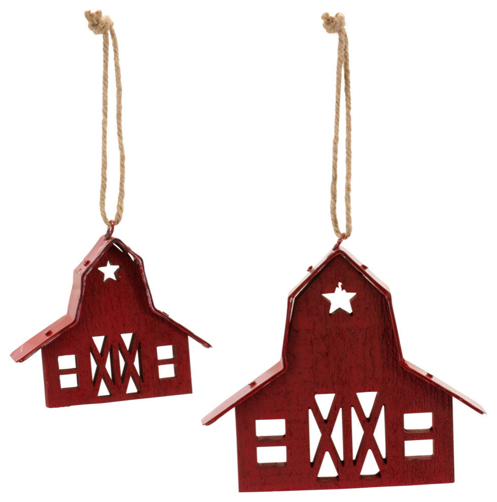 Wood Barn Ornament, 2-Piece Set4