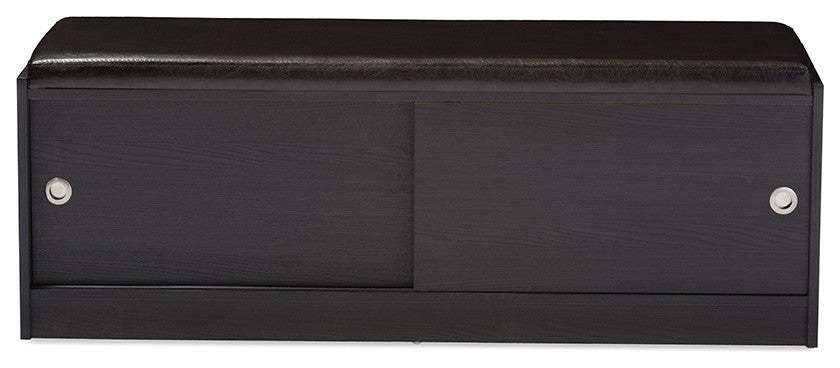 Wood Entryway Storage Cushioned Bench Shoe Rack Cabinet Organizer