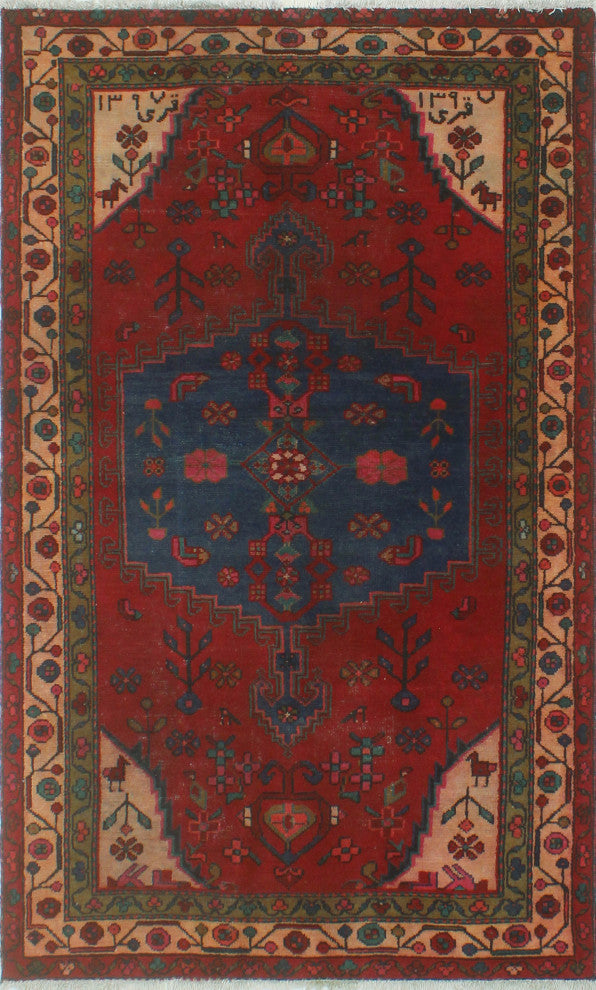 Fine Vintage Distressed Ani Red Rug