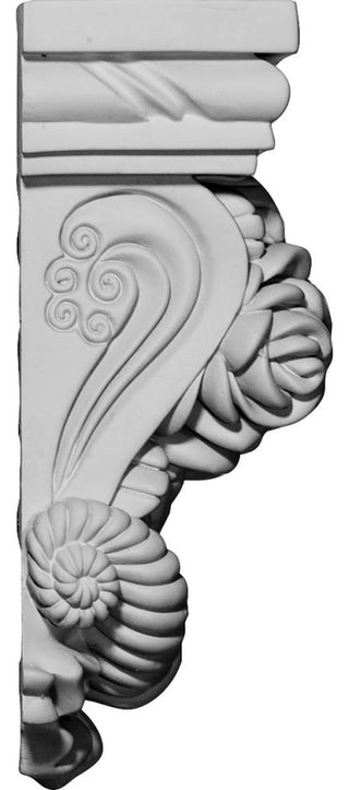5 1/4"W x 2 3/4"D x 8 1/8"H Rose Corbel