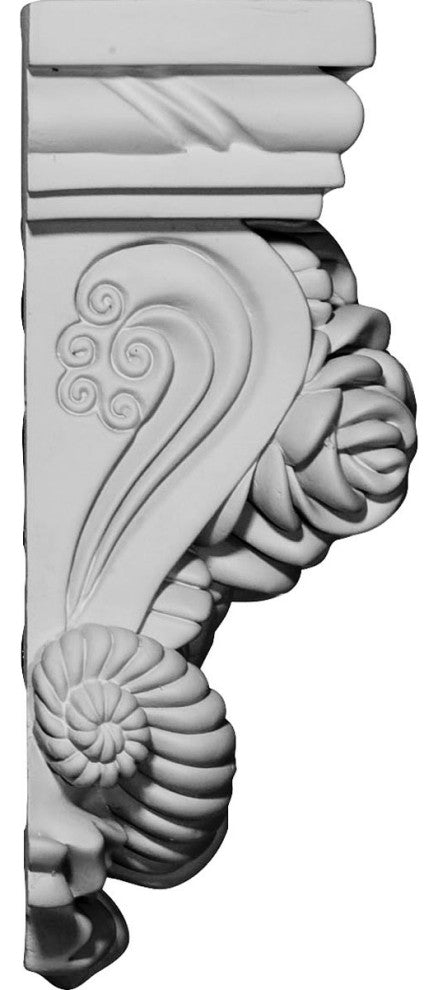 5 1/4"W x 2 3/4"D x 8 1/8"H Rose Corbel