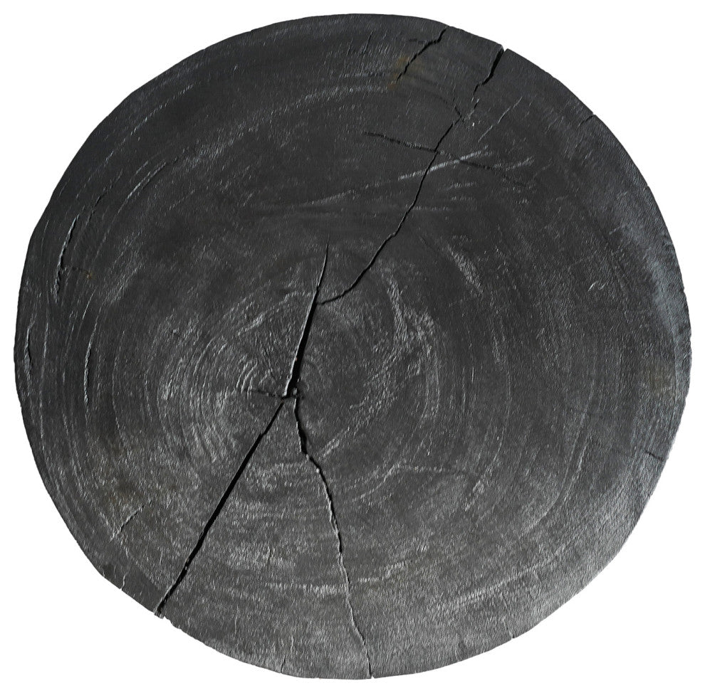 Solid Ebony Stump Stool Table