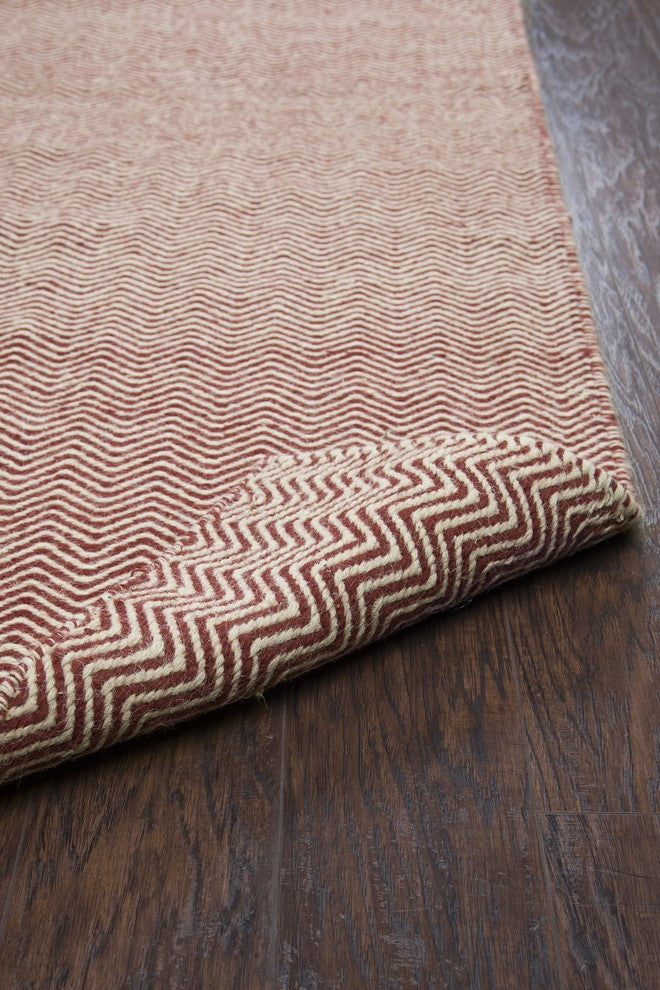 Rizzy Home Twist TW2967 Burgundy Chevron Area Rug, Rectangular 9'x12'