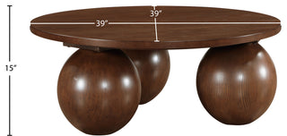 Fitch Oak Veneer Coffee Table, Brown, Round