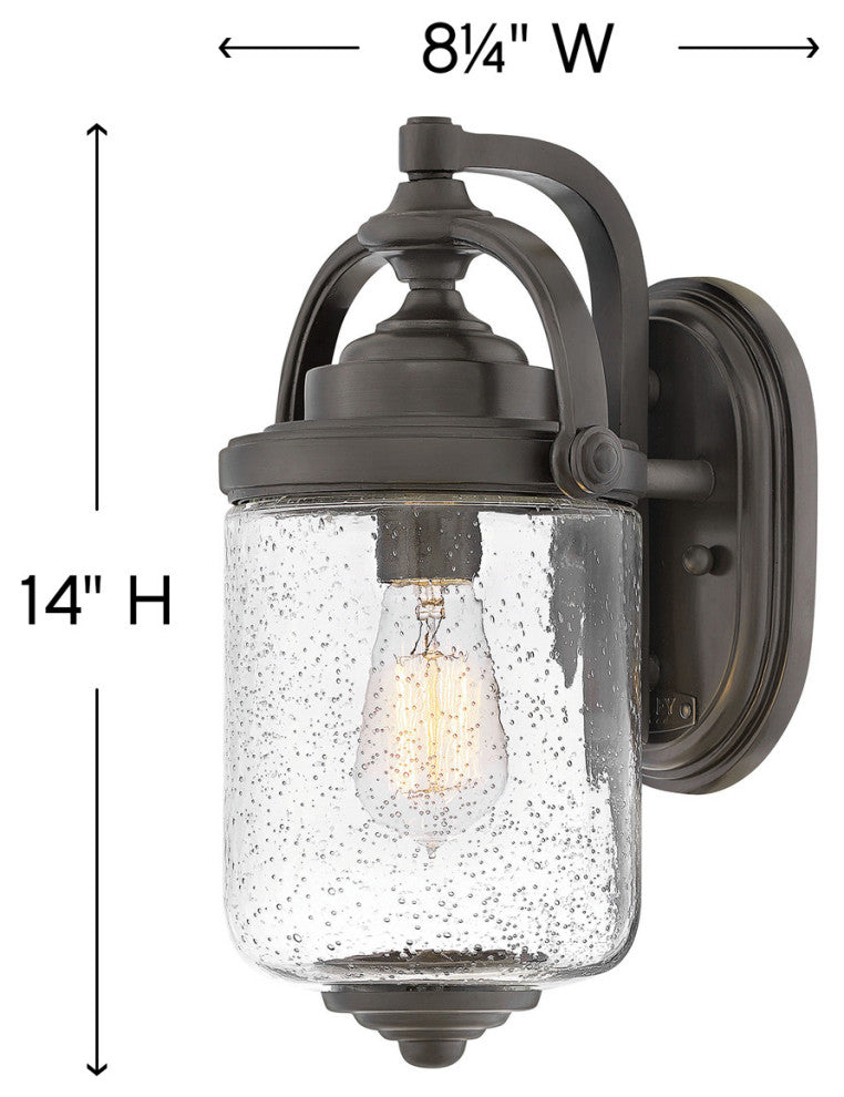 Hinkley Willoughby Medium Wall Mount Lantern, Oil Rubbed Bronze
