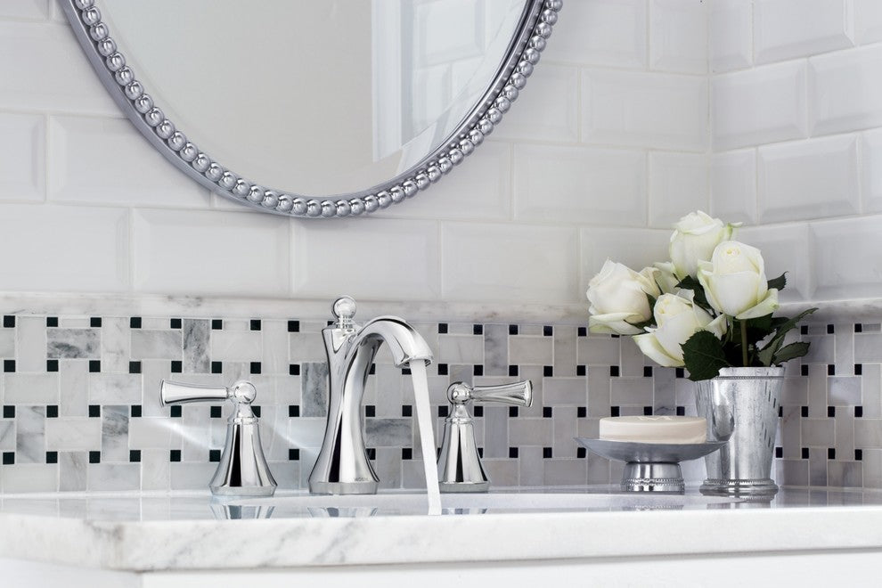 Moen Wynford Widespread Bathroom Faucet, 8"x5"x7", Chrome