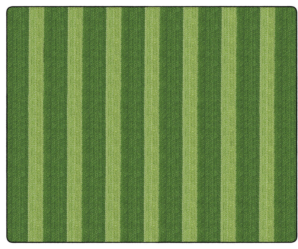Flagship Carpets FA1007-58FS 10'6x13'2 Cozy BasketWeave Stripes/Green Rug