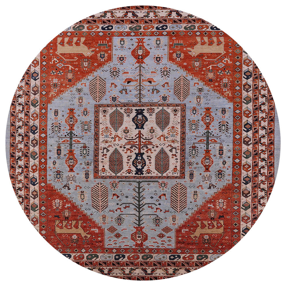 Ahgly Company Indoor Round Mid-Century Modern Area Rugs, 5' Round