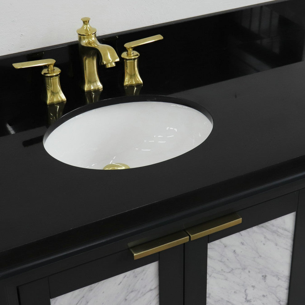 43" Single Vanity, Dark Gray Finish With Black Galaxy