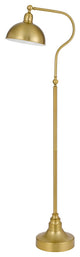 Benzara BM272207 60" Metal Curved Floor Lamp, Adjustable Dome Shade, Brass