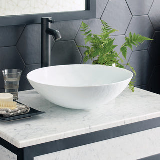 Verona Murano Glass Bathroom Sink, Bianco