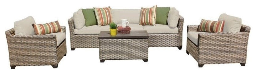 Monterey 6 Piece Outdoor Wicker Patio Furniture Set 06b