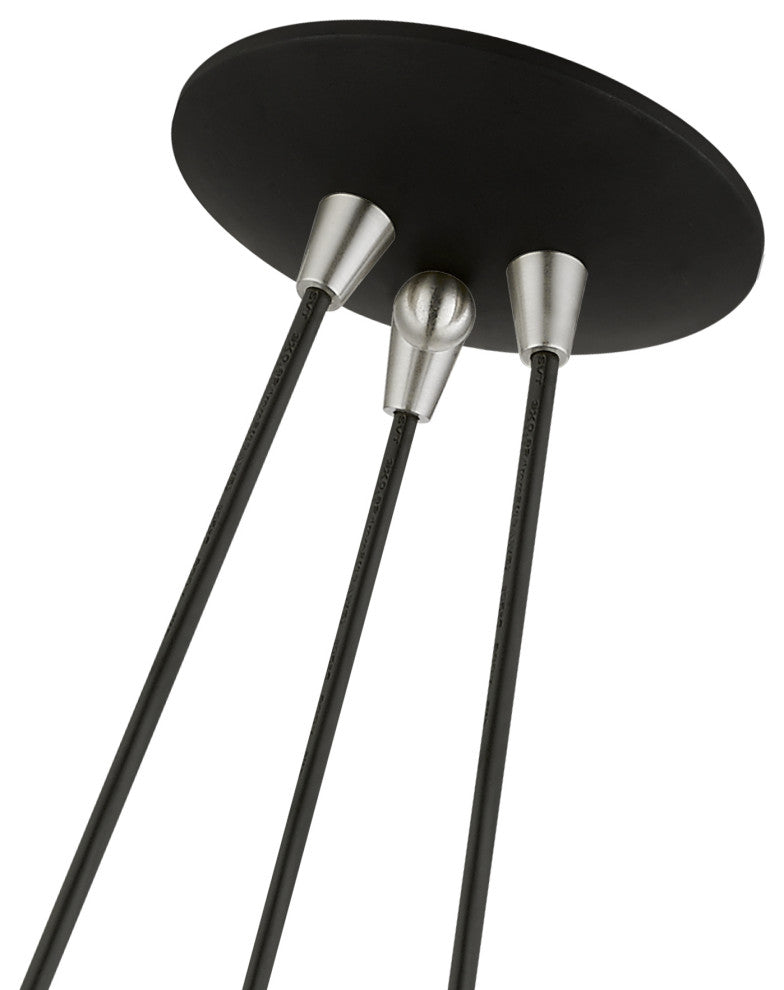 Livex Lighting 3 Light Black Globe Pendant