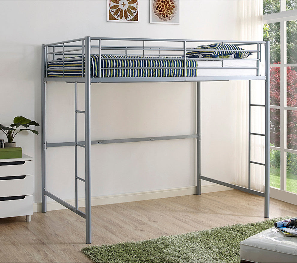 Tempo Full Size Loft Bed Silver