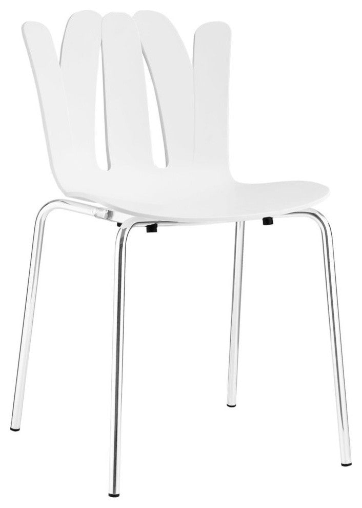 Modern White Flare Dining Side Chair