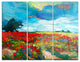 "Colorful Flower Fields" Metal Wall Art, 3 Panels, 36"x28"