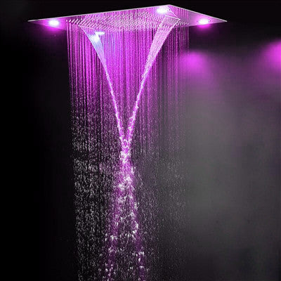 Trialo Solid Brass Recessed Color Changing Water Powered LED Shower System