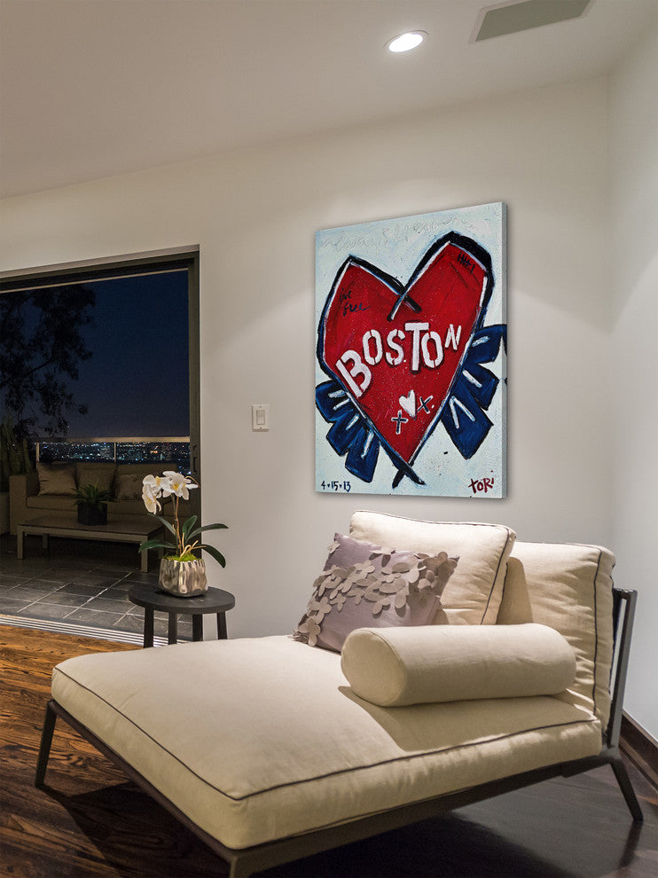"Boston Heart" Painting Print on Canvas by Tori Campisi
