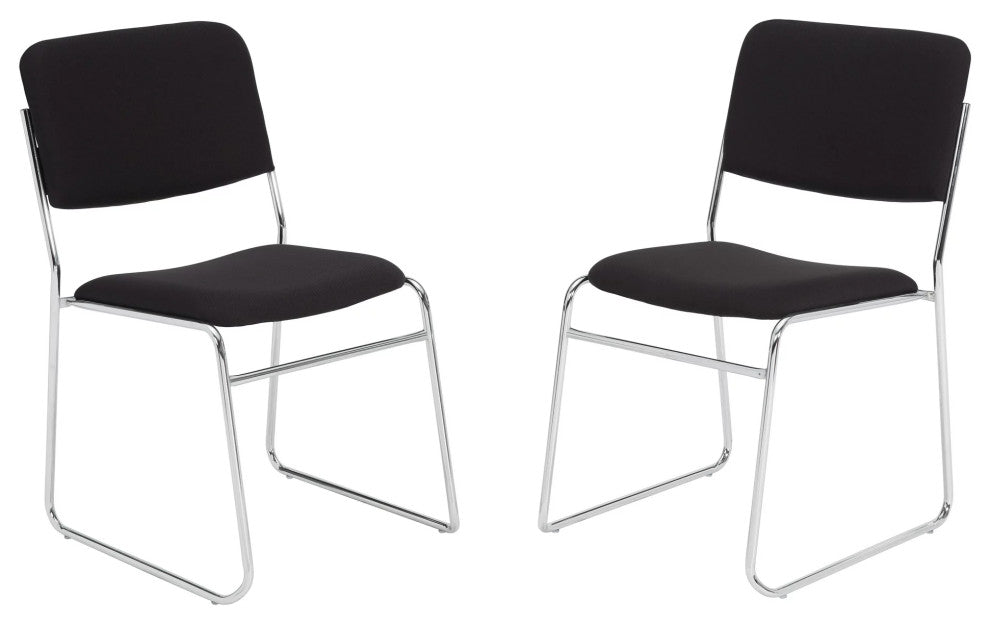 Set of 2 Dining Chair, Versatile Design With Contoured Seat & Back, Ebony Black