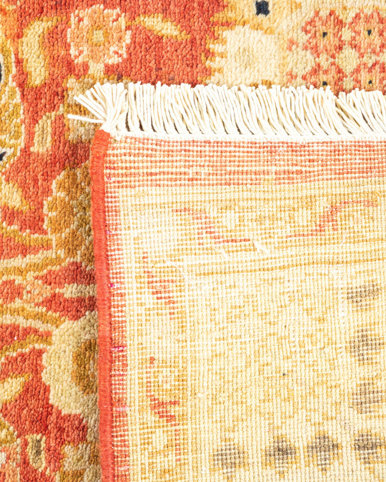 Modern, One-of-a-Kind Hand-Knotted Area Rug Orange, 3'2"x5'3"