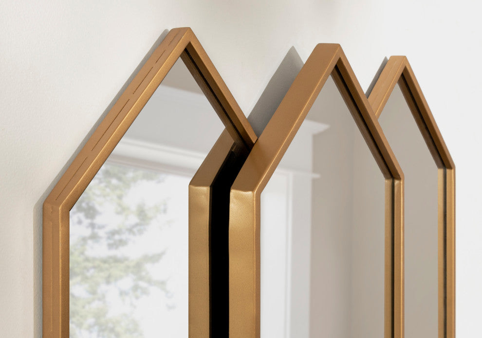 Diaz Framed Wall Mirror, Gold 28x27