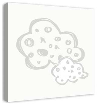 Double Clouds Light Grey 24x24 Canvas Wall Art