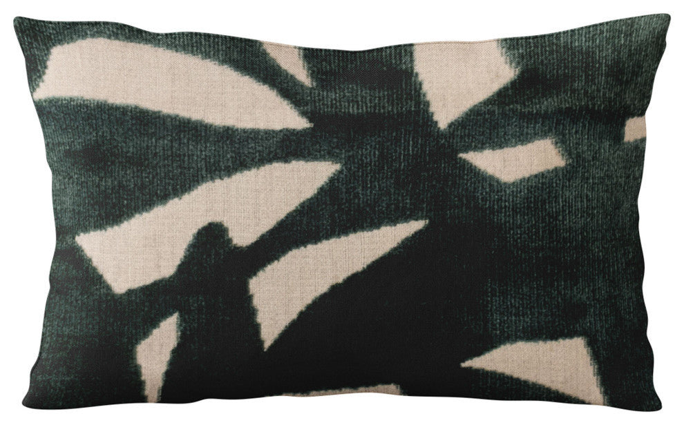 Plutus Green Palm Floral Luxury Throw Pillow, 24"x24"