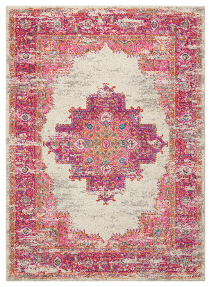 5' X 7' Fuchsia Power Loom Area Rug