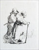Rembrandt Van Rijn Two Travelling Peasants, 20"x25" Wall Decal