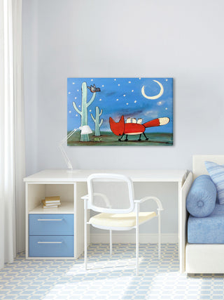"Fox Ride" Painting Print on Wrapped Canvas