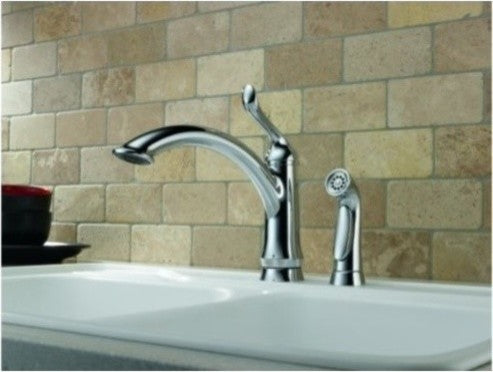 Delta Linden Single Handle Kitchen Faucet, Chrome, 1353-DST