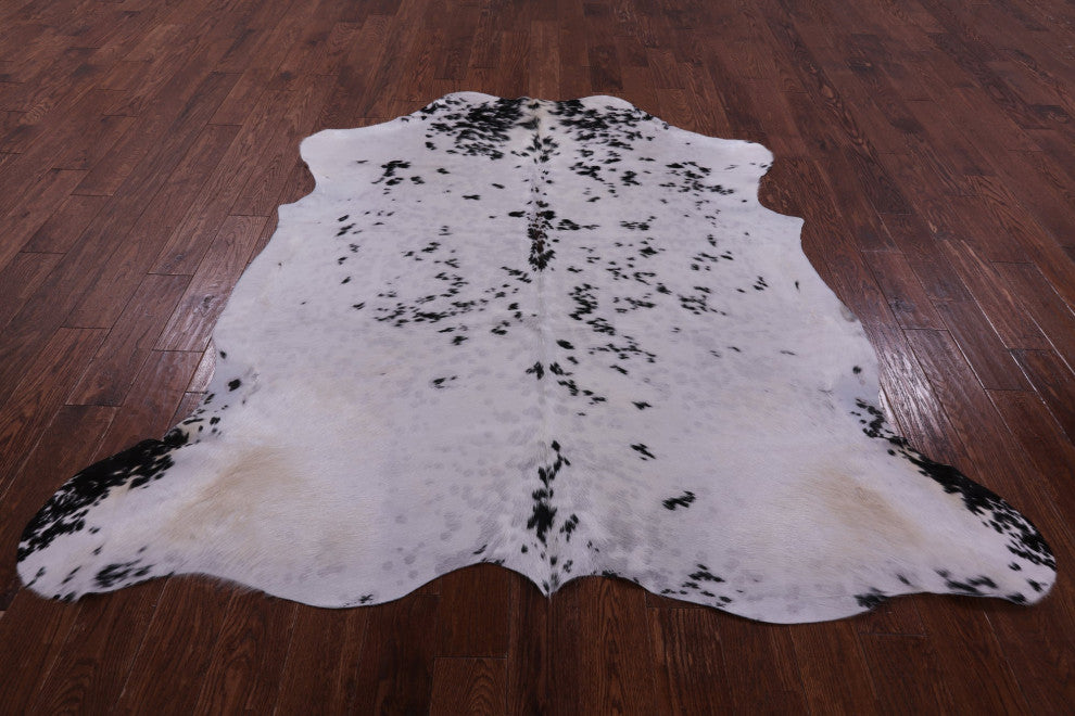 Salt and Pepper Natural Cowhide Rug 6' 10" X 6' 9" C2238