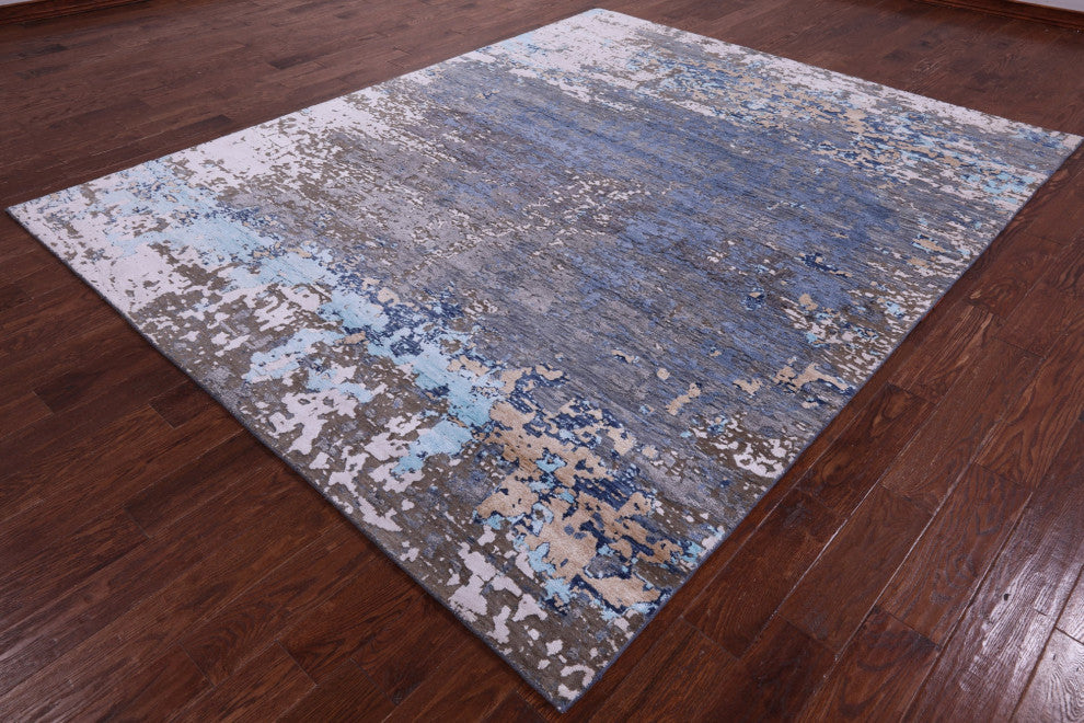 Wool & Silk Abstract Handmade Rug 7' 11" X 9' 11" - Q15795