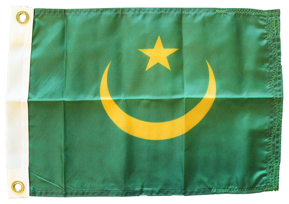 Mauritania, 12"x18" Nylon Flag