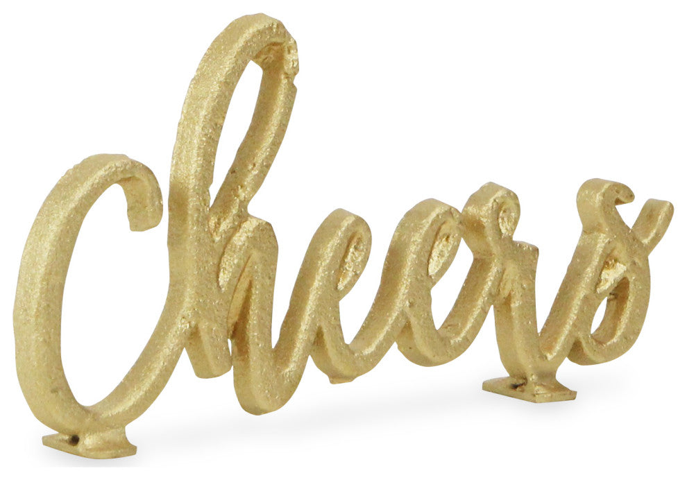 Golden Cast Iron "Cheers" Table Decor