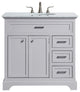 Amber Single Bathroom Vanity, Blue, Light Grey, 36"