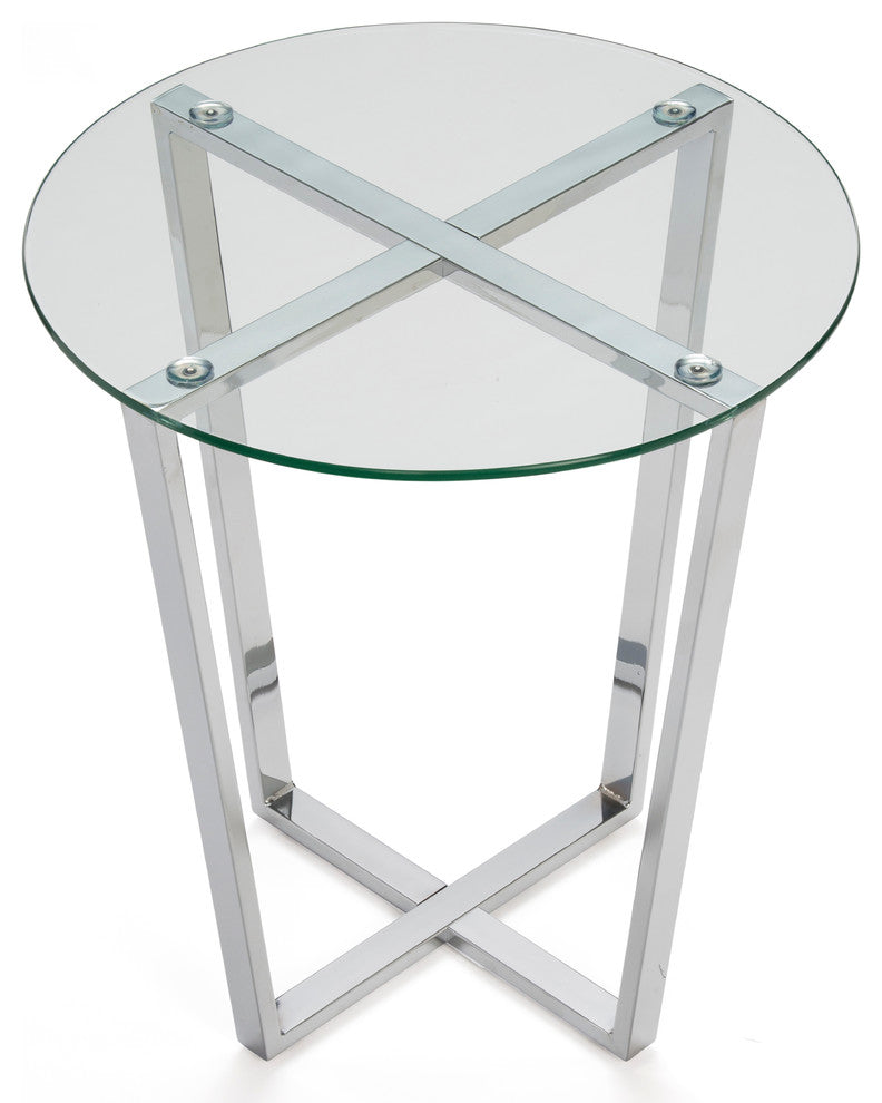 Mango Steam Metro Coffee and End Table, Chrome, End Table