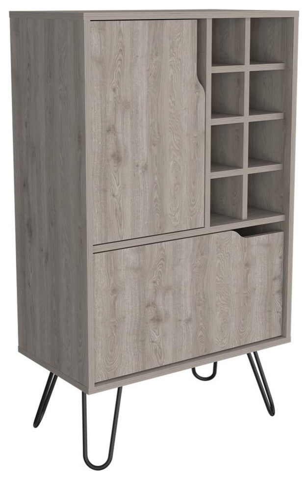 DEPOT E-SHOP Zamna L Bar Single Door Cabinet, Eight Wine Cubbies