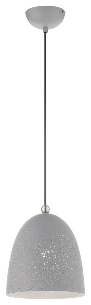 Livex Lighting Arlington 1 Light Nordic Gray, Brushed Nickel Small Pendant