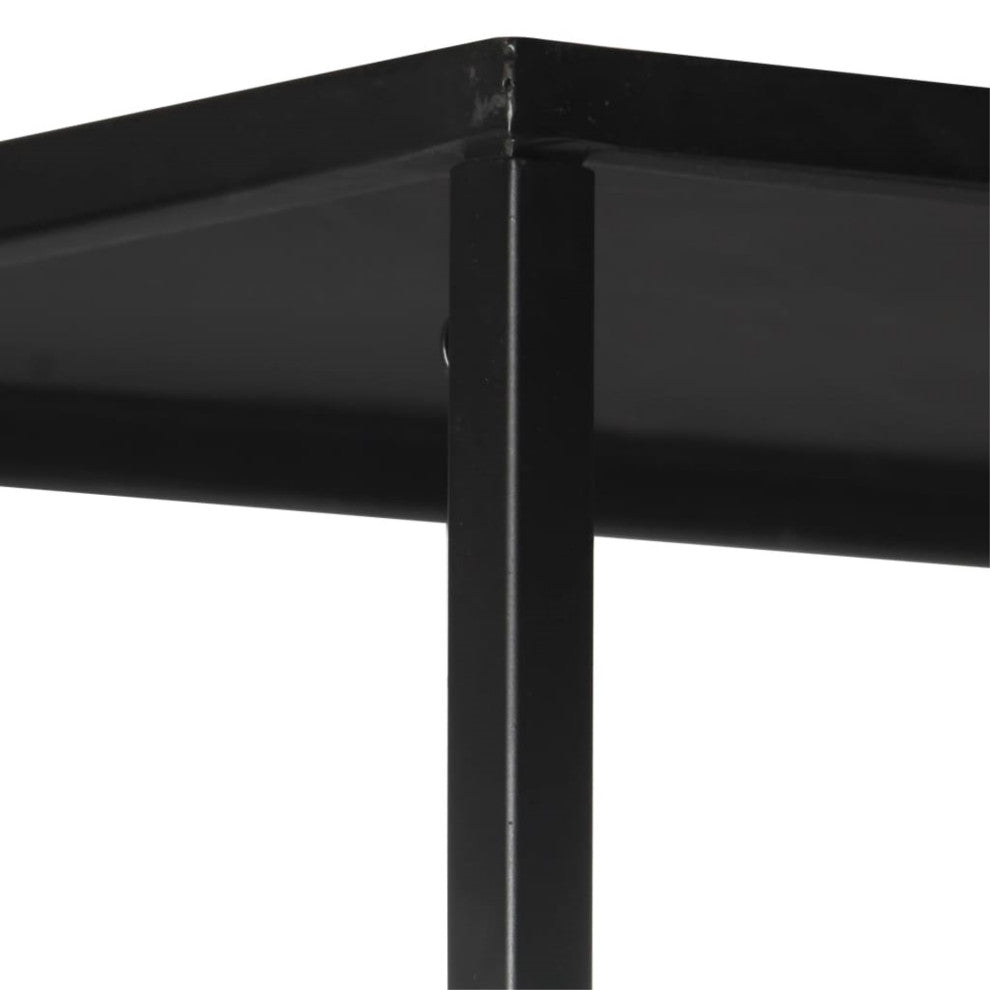 Vidaxl Book Cabinet 35.4"x13.8"x70.9" Rough Mango Wood and Iron