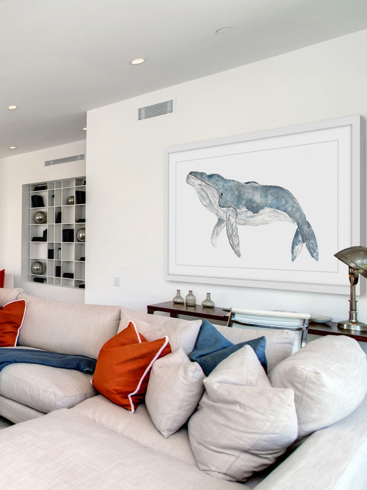 Marmont Hill, "Humpback Whale" by Thimble Sparrow Framed Painting Print, 24x16