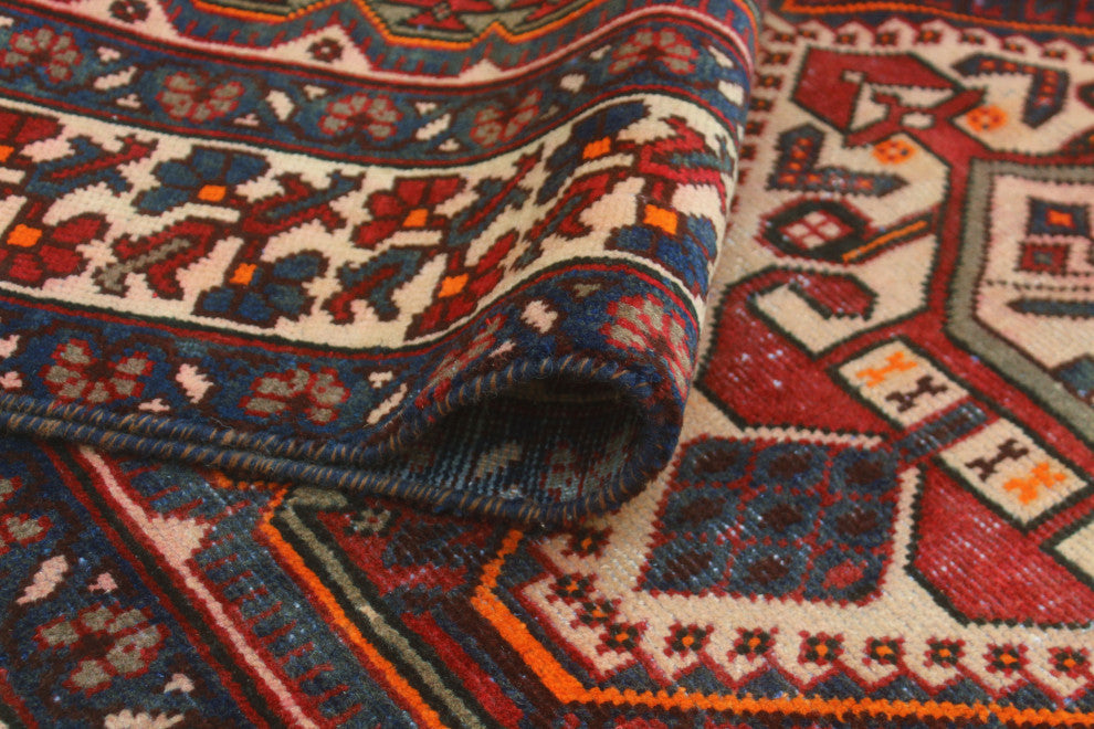 Fine Vintage Distressed Fatinah Red/Beige Runner, 5'2x10'1